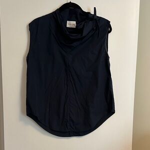 Chic Navy Sleeveless Blouse